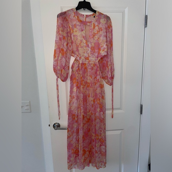 Maje Riso Floral Maxi Dress Size 40 (10 US) - Picture 5 of 12